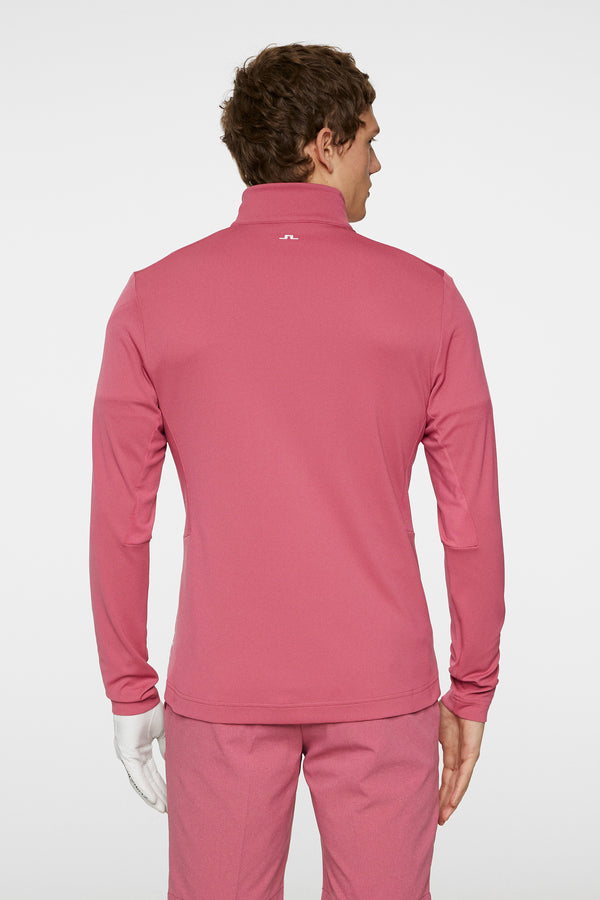 J.lindeberg Leon Quarter Zip Mid Layer Rose Wine