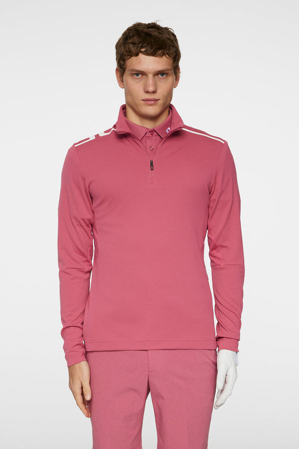 j.lindeberg Leon Quarter Zip Mid Layer Rose Wine