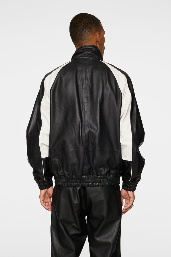 J.lindeberg Lex Leather Track Jacket Black