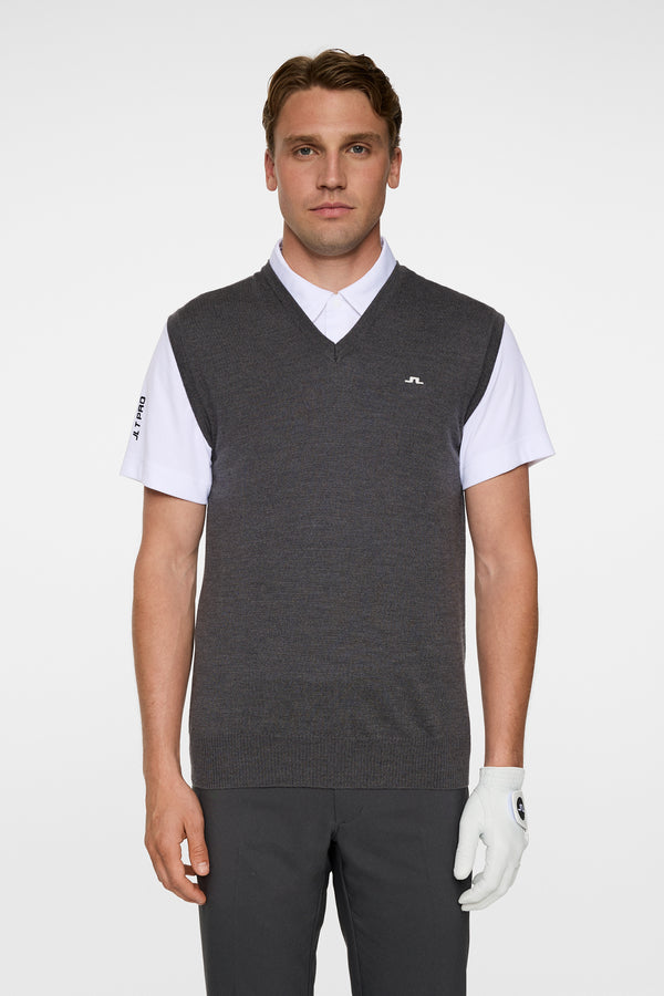 j.lindeberg Liam Knitted Vest Dark Grey Melange