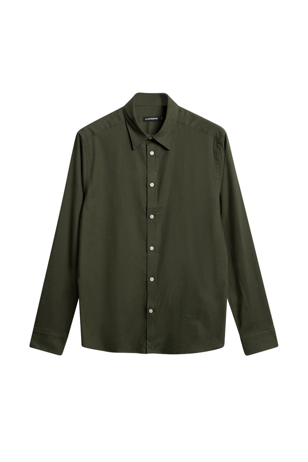 J.lindeberg Light Flannel Slim Shirt Forest Green