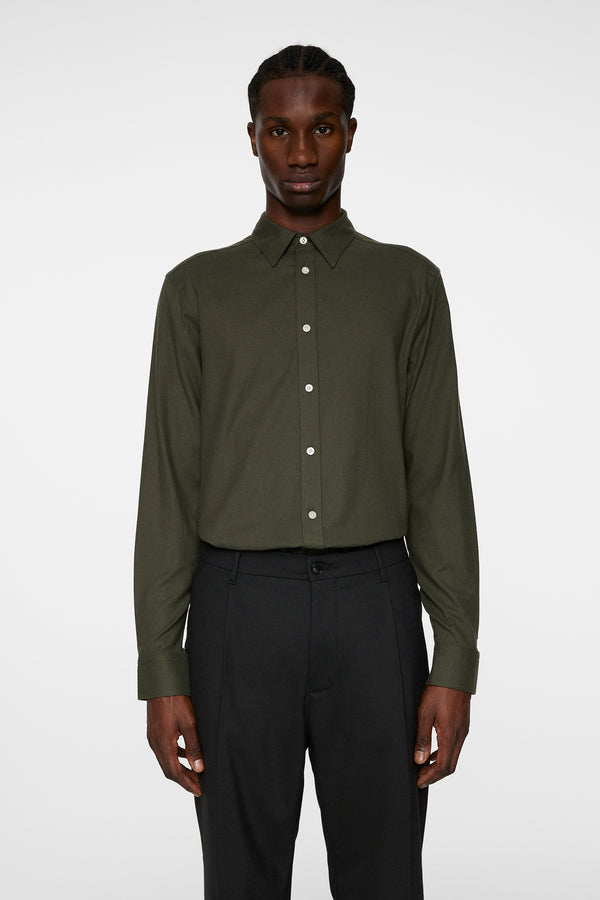 j.lindeberg Light Flannel Slim Shirt Forest Green