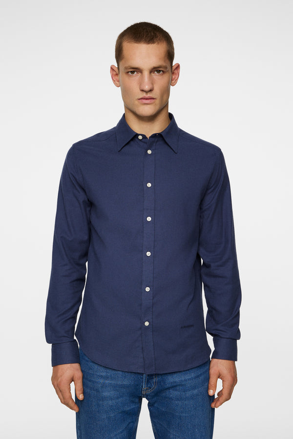 j.lindeberg Light Flannel Slim Shirt JL Navy