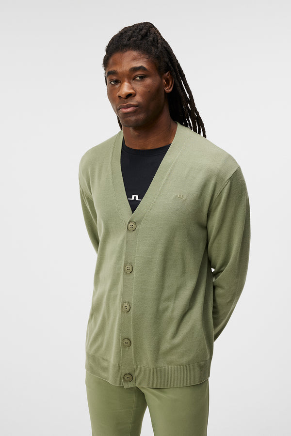 j.lindeberg Lucas Knitted Cardigan Oil Green
