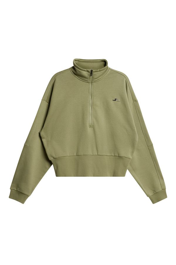 J.lindeberg Lucia Zip Mock Neck Oil Green