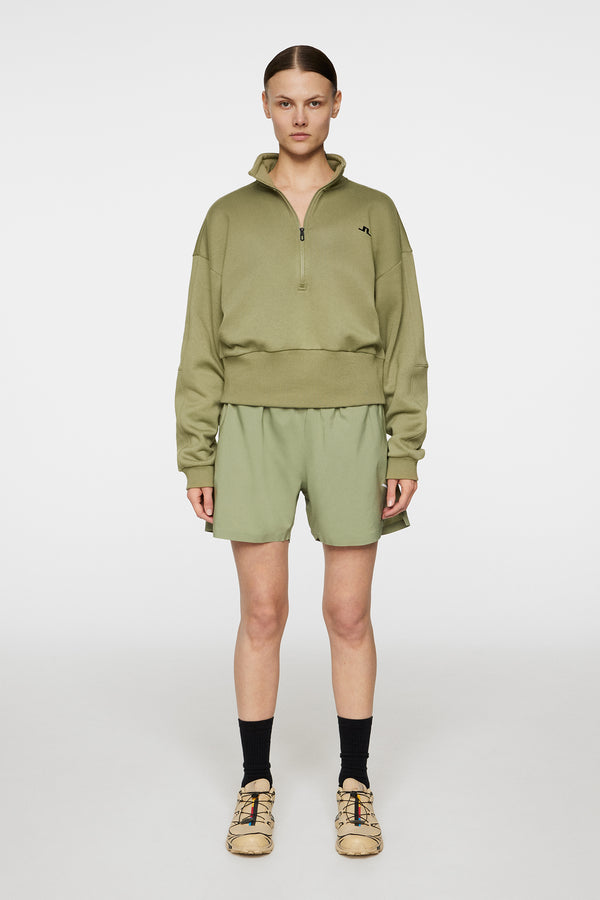 J.lindeberg Lucia Zip Mock Neck Oil Green