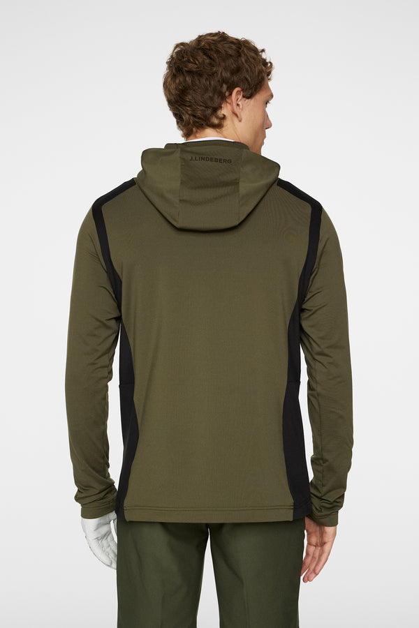 J.lindeberg Lukas Quarter Zip Hood Forest Green