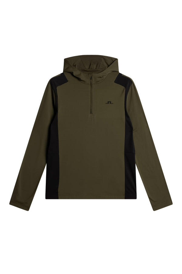 J.lindeberg Lukas Quarter Zip Hood Forest Green