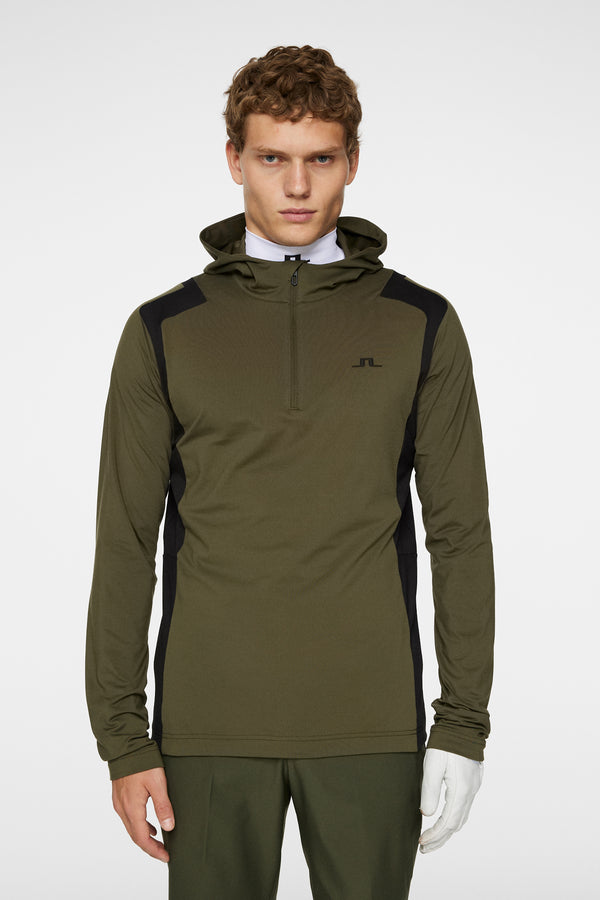 j.lindeberg Lukas Quarter Zip Hood Forest Green