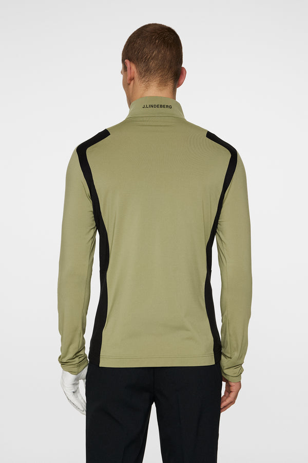 J.lindeberg Lukas Quarter Zip Mid Layer Oil Green