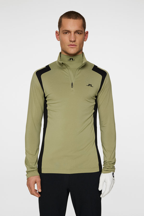 j.lindeberg Lukas Quarter Zip Mid Layer Oil Green