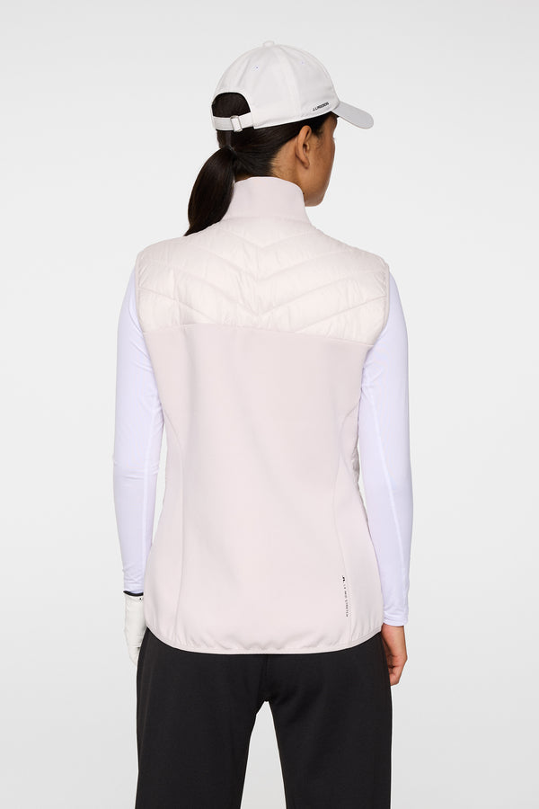 J.lindeberg Madde Quilt Hybrid Vest Grey Lilac