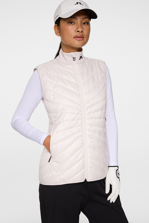 J.lindeberg Madde Quilt Hybrid Vest Grey Lilac