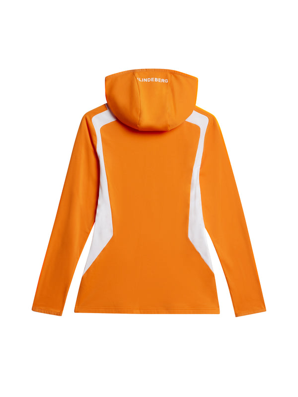 J.lindeberg Mae Quarter Zip Hood Persimmon Orange