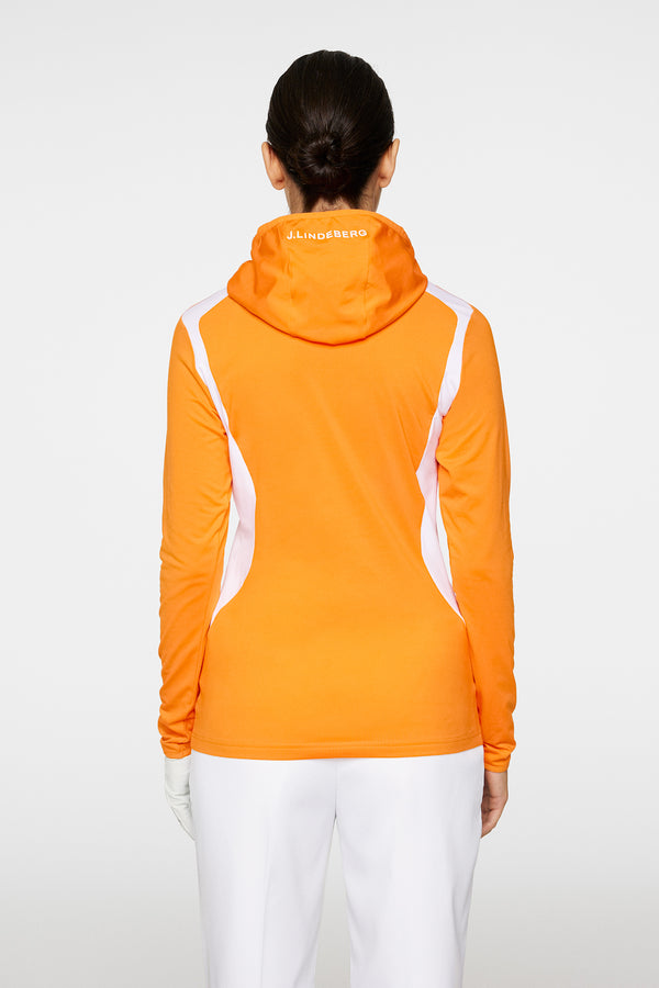J.lindeberg Mae Quarter Zip Hood Persimmon Orange