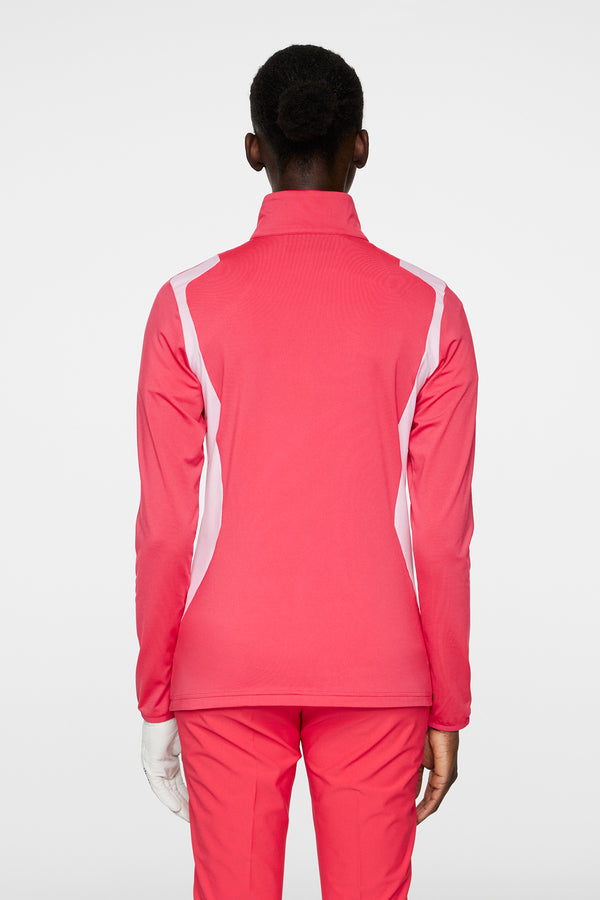 J.lindeberg Mae Quarter Zip Mid Layer Azalea