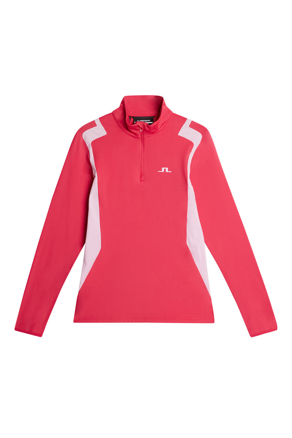 J.lindeberg Mae Quarter Zip Mid Layer Azalea