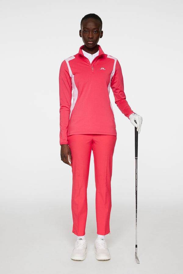 J.lindeberg Mae Quarter Zip Mid Layer Azalea