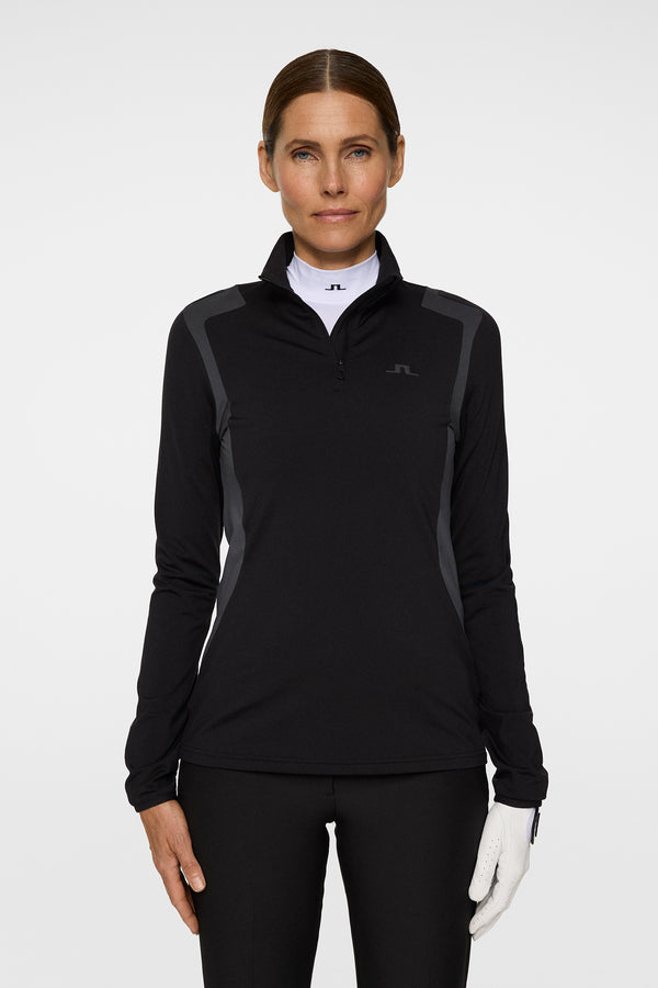 j.lindeberg Mae Quarter Zip Mid Layer Black