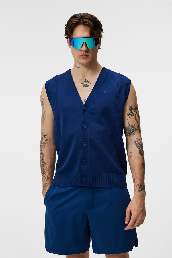j.lindeberg Markus Knitted Vest Estate Blue