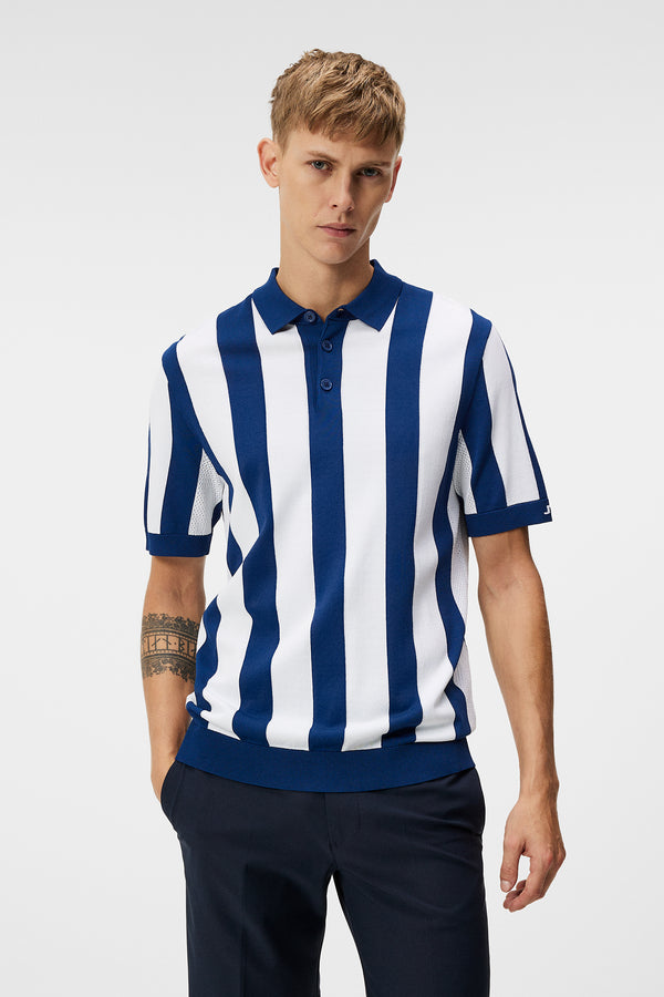 j.lindeberg Maseo Knitted Shirt Estate Blue