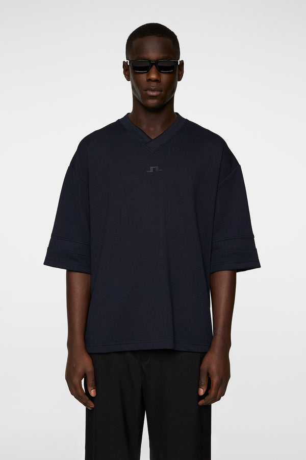 j.lindeberg Milos Jersey Mesh Tee JL Navy