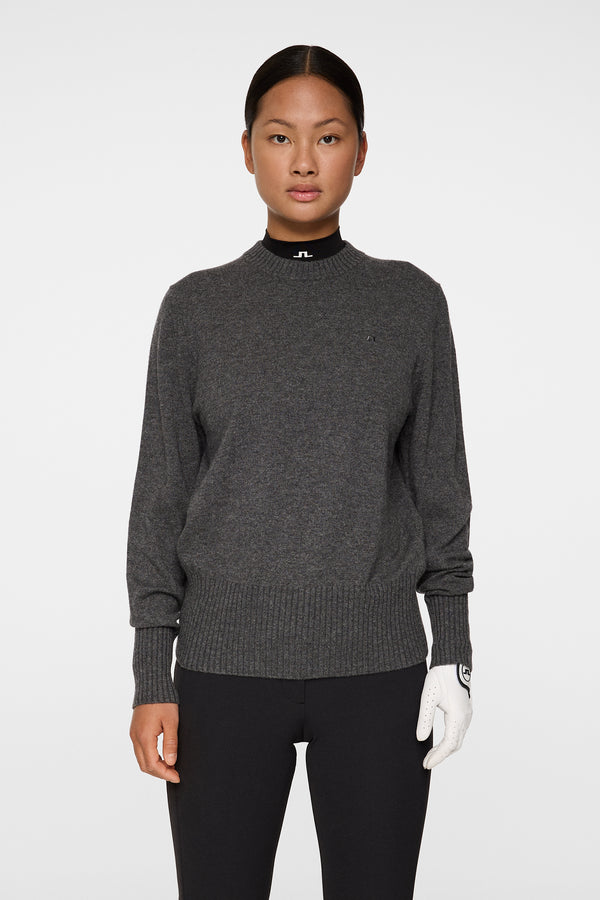 j.lindeberg Mina Knitted Sweater Dark Grey Melange