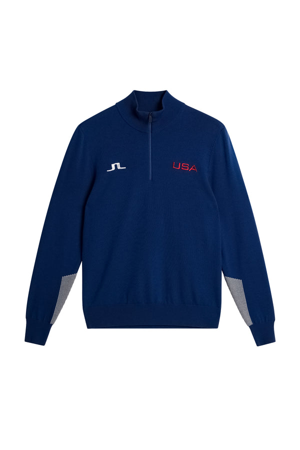 J.lindeberg Nathaniel Half Zip Sweater Estate Blue