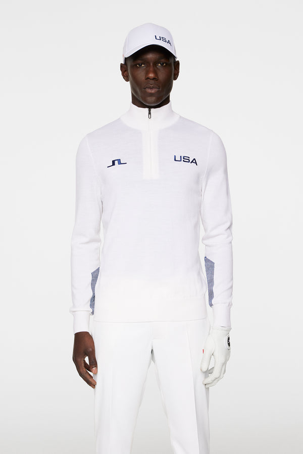 j.lindeberg Nathaniel Half Zip Sweater White