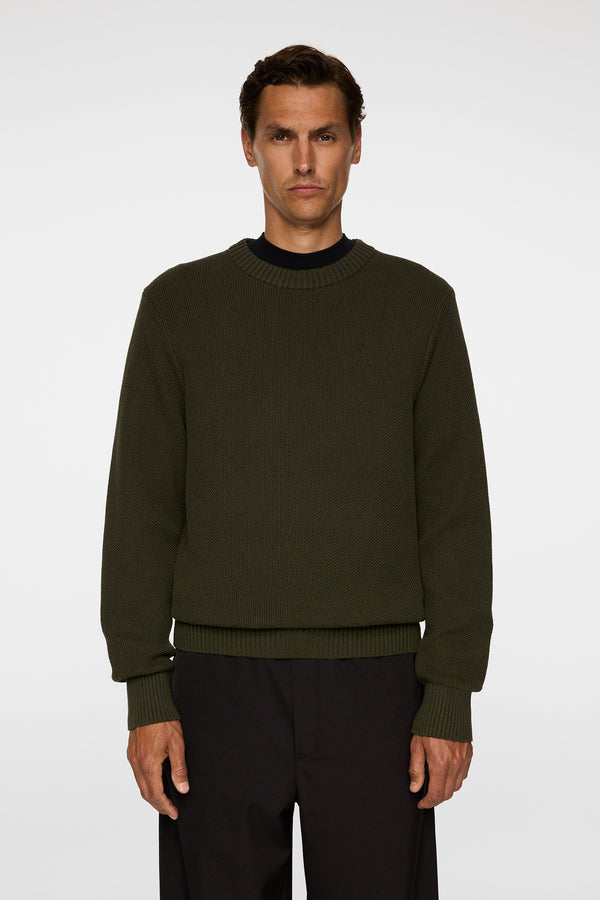j.lindeberg Oliver Structure Sweater Forest Green