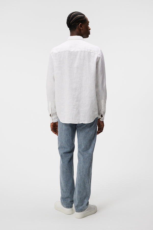 J.lindeberg Reg LS Clean Linen Shirt White