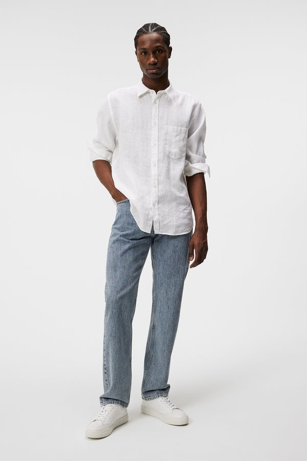 J.lindeberg Reg LS Clean Linen Shirt White