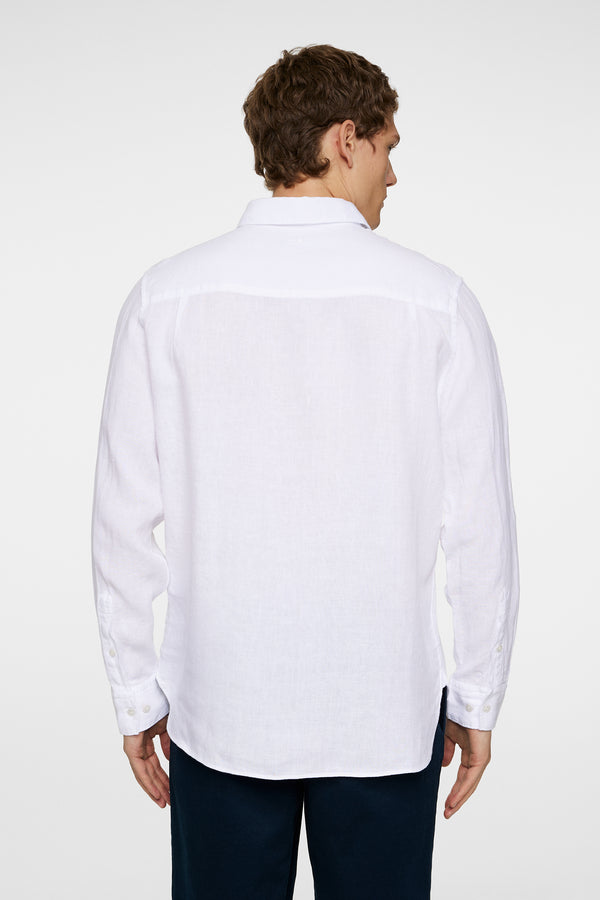 J.lindeberg Reg LS Clean Linen Shirt White