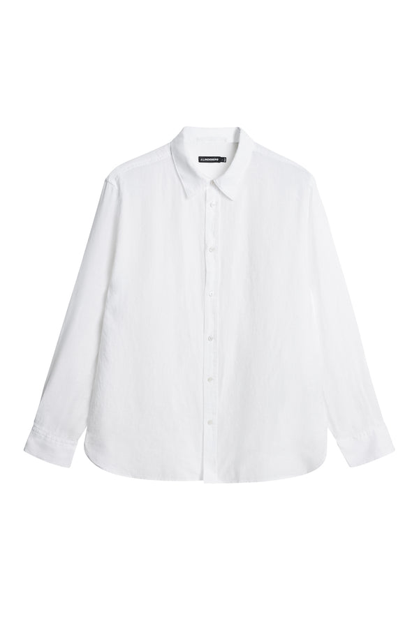 J.lindeberg Reg LS Clean Linen Shirt White