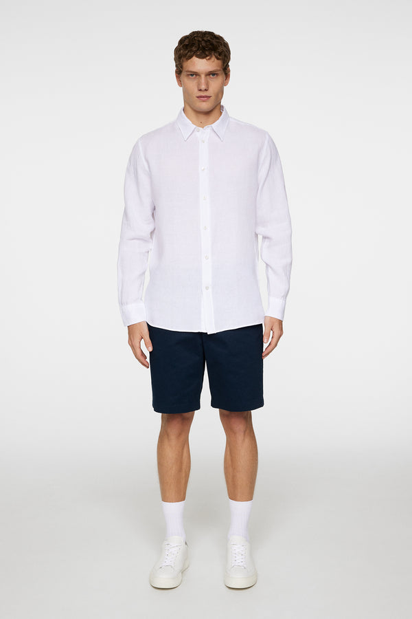 J.lindeberg Reg LS Clean Linen Shirt White