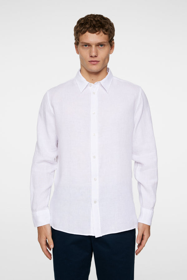 j.lindeberg Reg LS Clean Linen Shirt White
