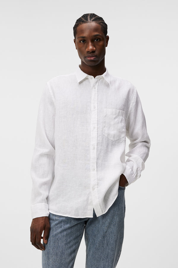 j.lindeberg Reg LS Clean Linen Shirt White