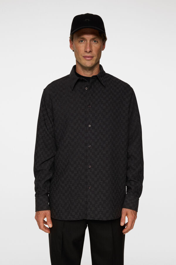 J.lindeberg Reg LS Jacquard Shirt Asphalt