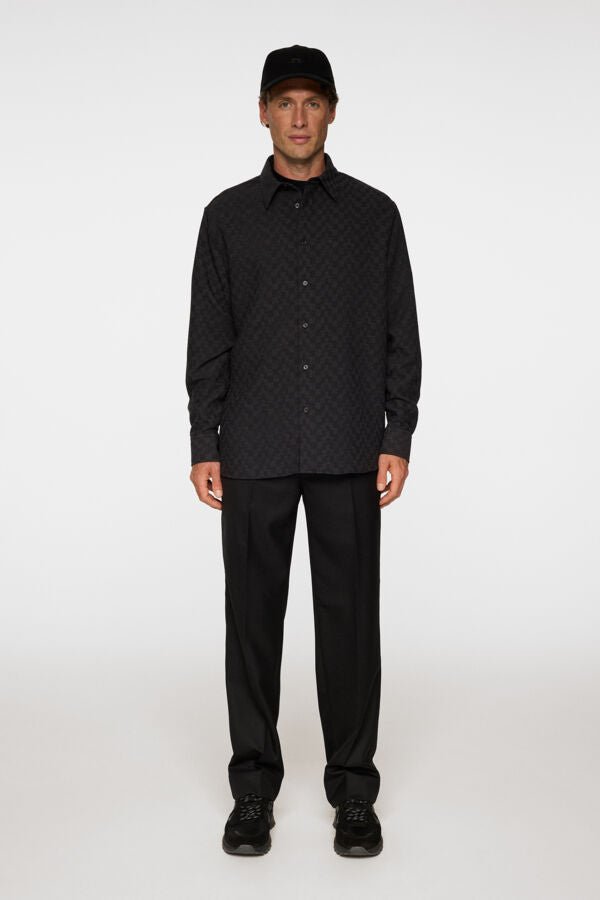 J.lindeberg Reg LS Jacquard Shirt Asphalt