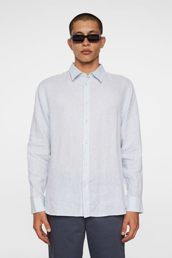 j.lindeberg Reg LS Linen Melange Shirt Winter Sky