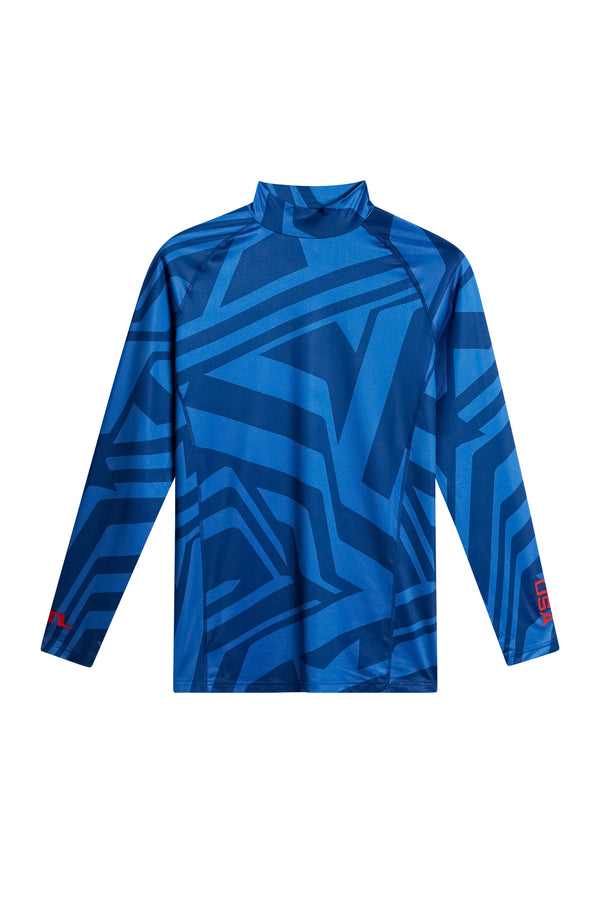 J.lindeberg Rene Print Baselayer US Golf Blue