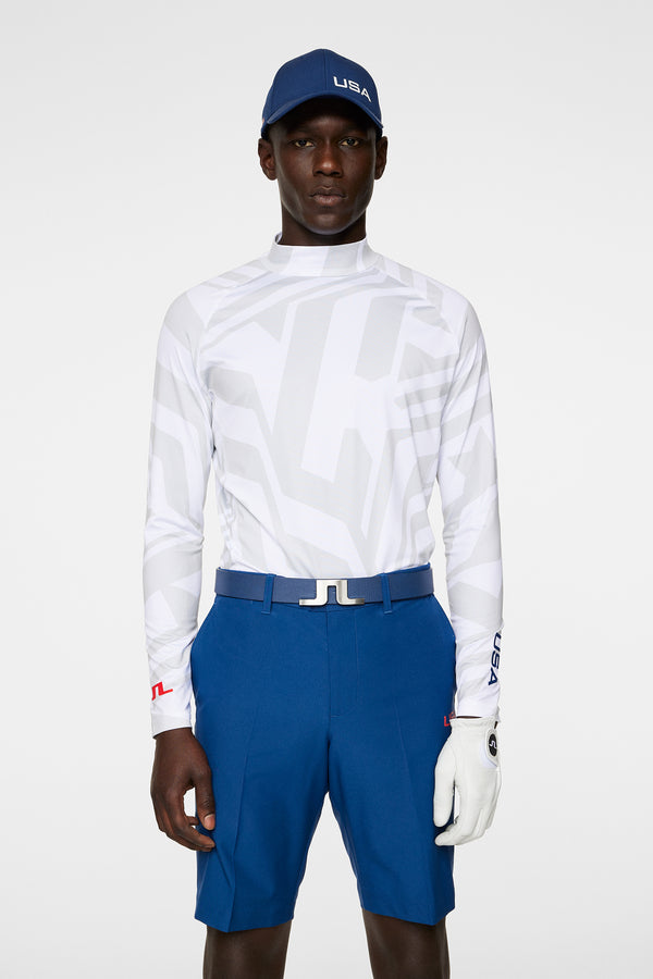 j.lindeberg Rene print Baselayer US Golf White
