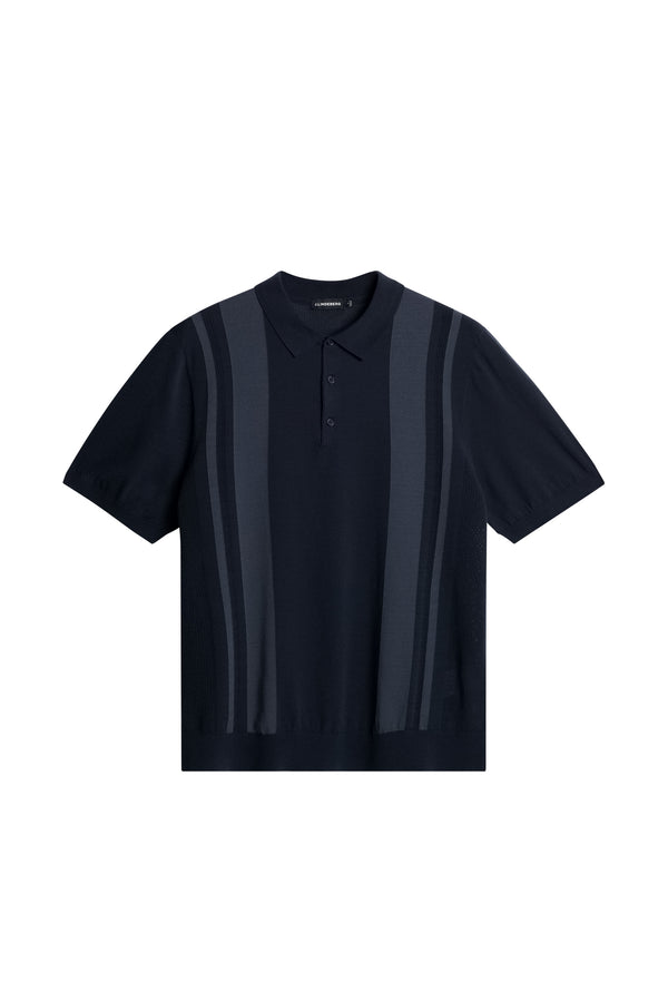 J.lindeberg Reymond Stripe Knit Polo JL Navy
