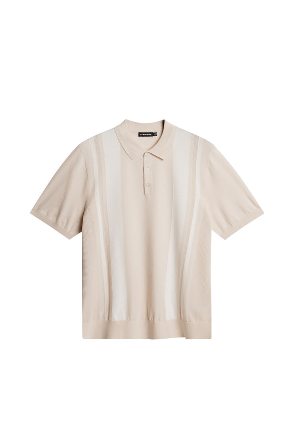 J.lindeberg Reymond Stripe Knit Polo Moonbeam
