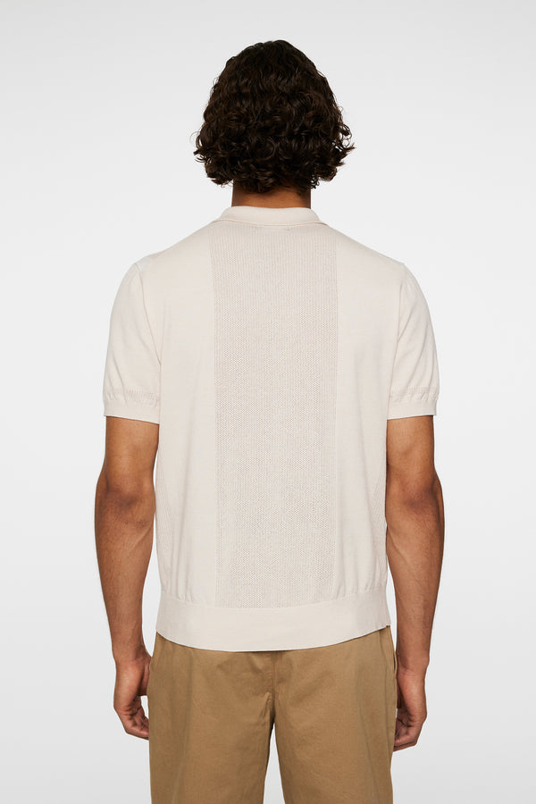 J.lindeberg Reymond Stripe Knit Polo Moonbeam