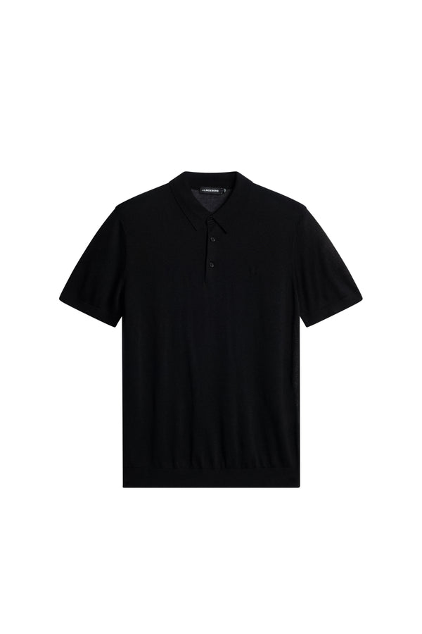 J.lindeberg Ridge Lyocell Silk Polo Black