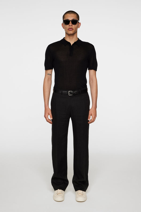 J.lindeberg Ridge Lyocell Silk Polo Black