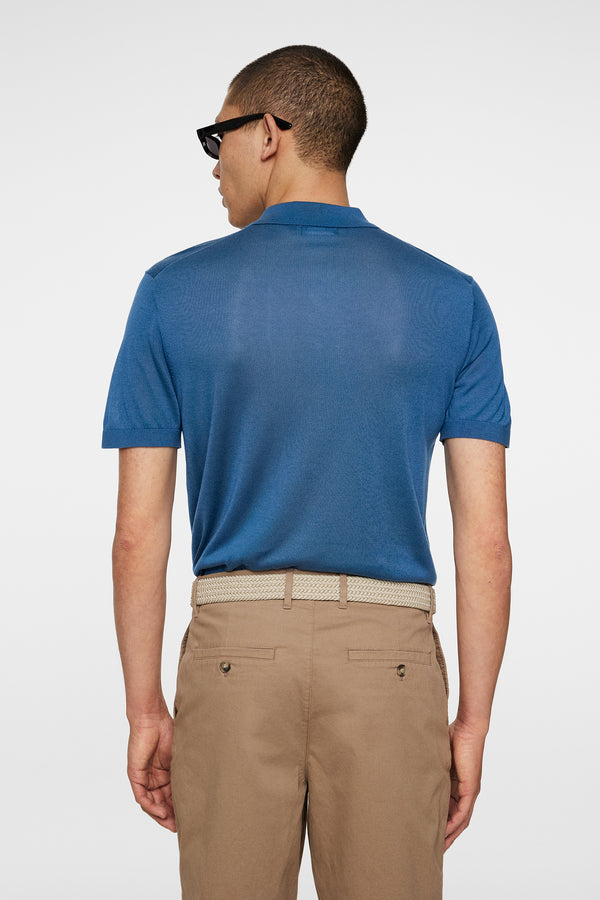 J.lindeberg Ridge Lyocell Silk Polo Dark Blue