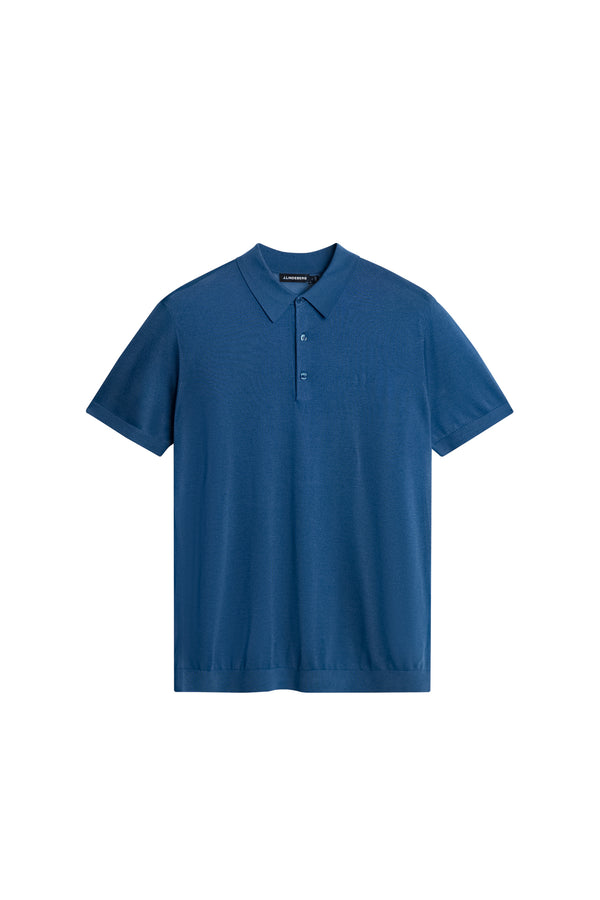 J.lindeberg Ridge Lyocell Silk Polo Dark Blue