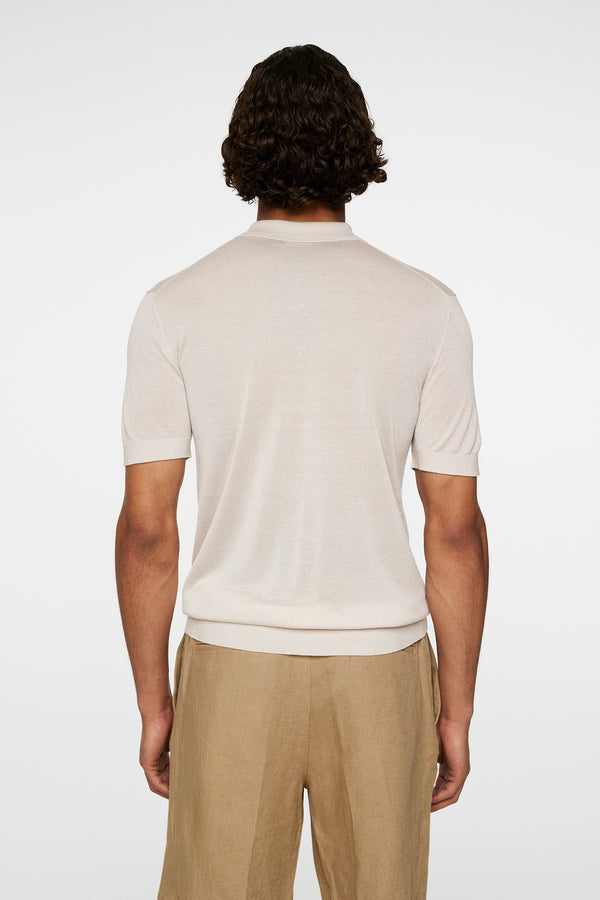J.lindeberg Ridge Lyocell Silk Polo Moonbeam
